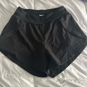 Black Women's Athletic Overlay Shorts